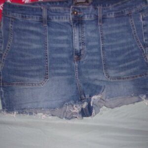 TORRID size 16 blue jean shorts denim summer distressed stretch sixteen  womens